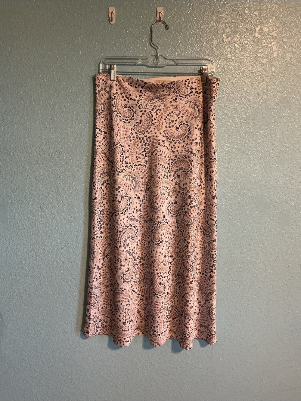 LOFT Pink Paisley Midi Skirt